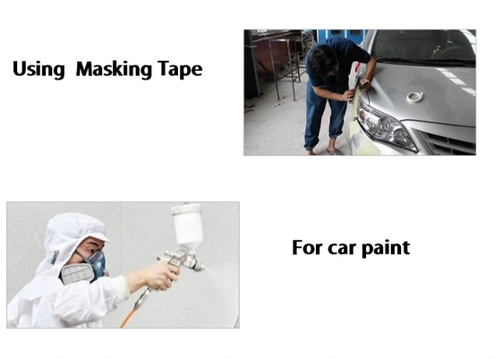 Resistência à temperatura do papel de mascaramento automotivo amarelo brilhante 60-80C